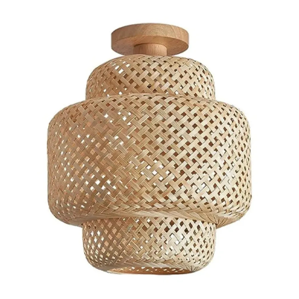 Suspension bambou fait main Maison Lumari, point focal chaleureux du salon