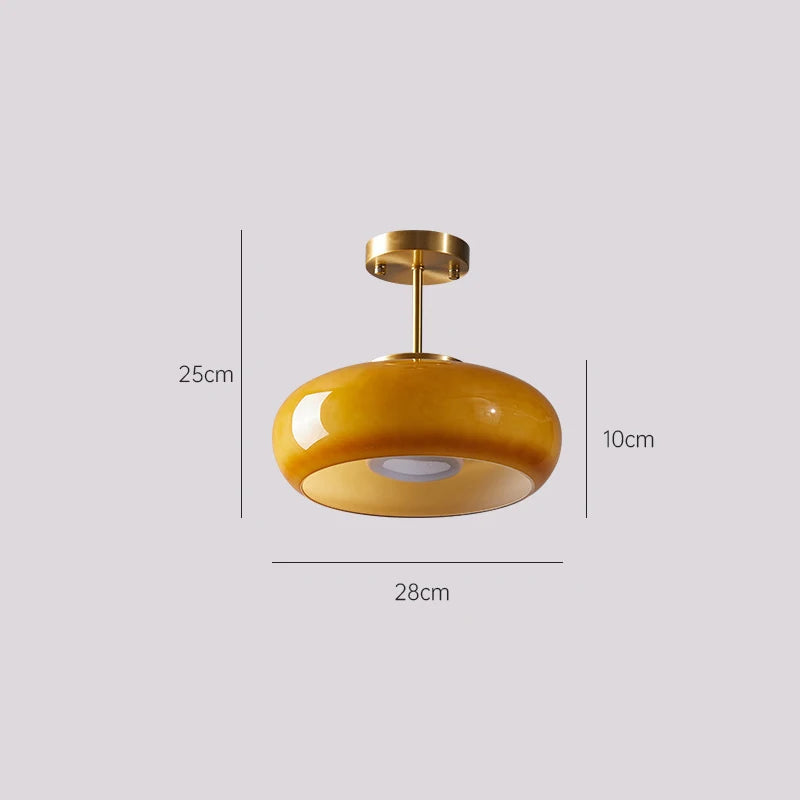Lustre Maison Lumari, verre blanc ou ambré sur structure chromée