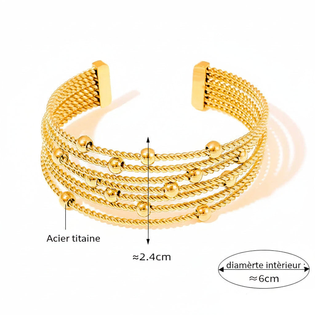 Bracelet Manchette perlée - Layers
