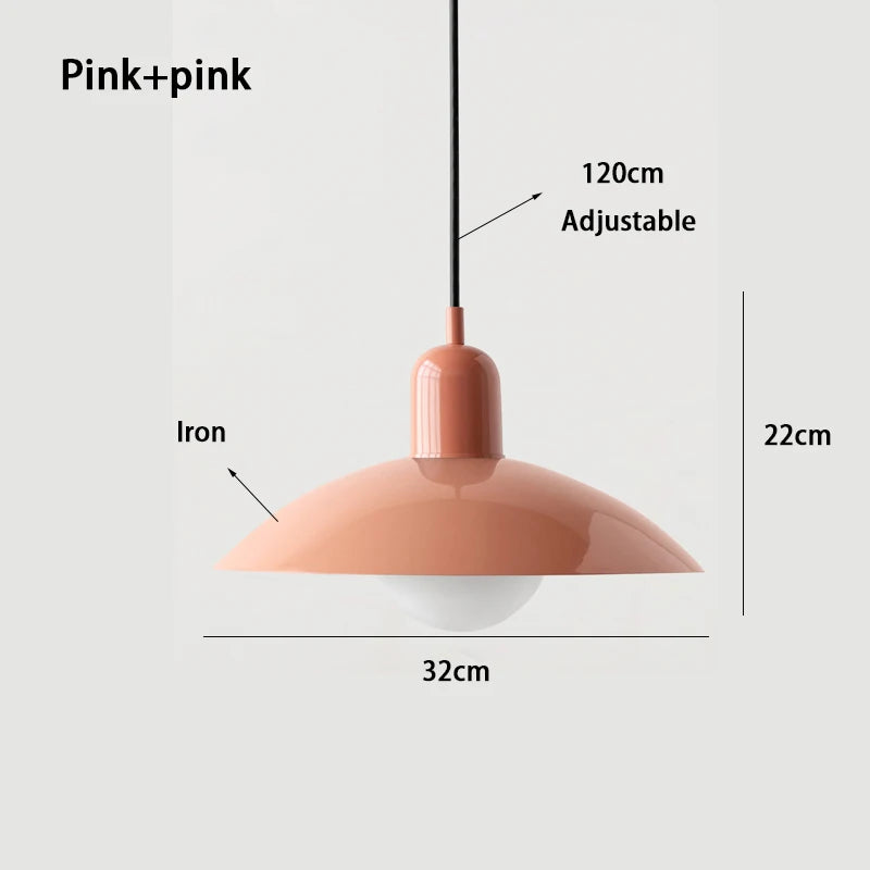 Lustre bicolore Maison Lumari, teintes rose et beige poudrées