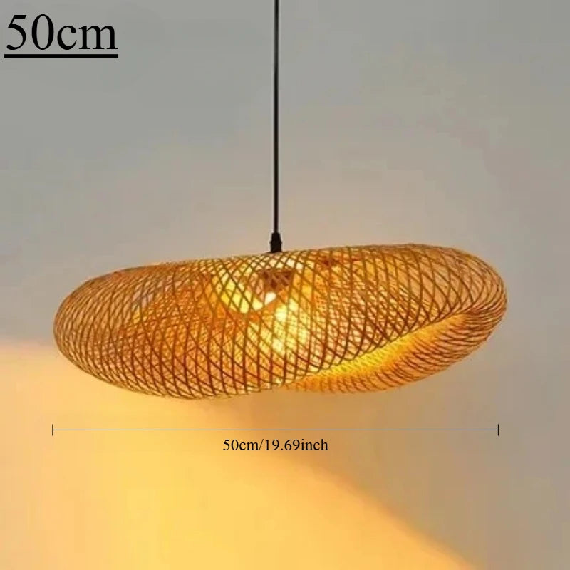 Lustre en bambou Maison Lumari, ampoule non incluse, douille E27