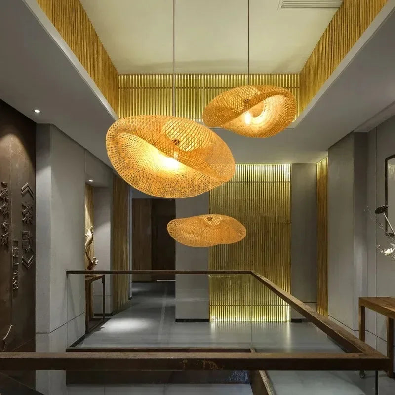 Lustre bambou Maison Lumari pour salon, cuisine ou salle à manger