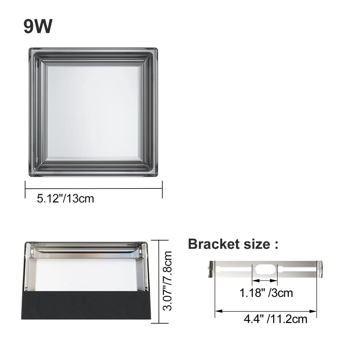 Applique LED carrée Maison Lumari, compatible intérieur et extérieur