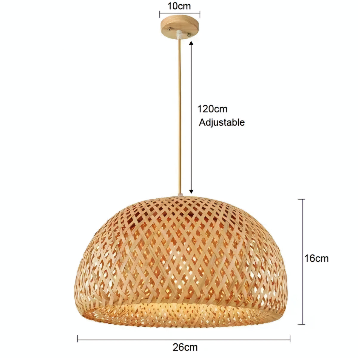 Suspension bambou nervurée Maison Lumari au-dessus d'un coin salon